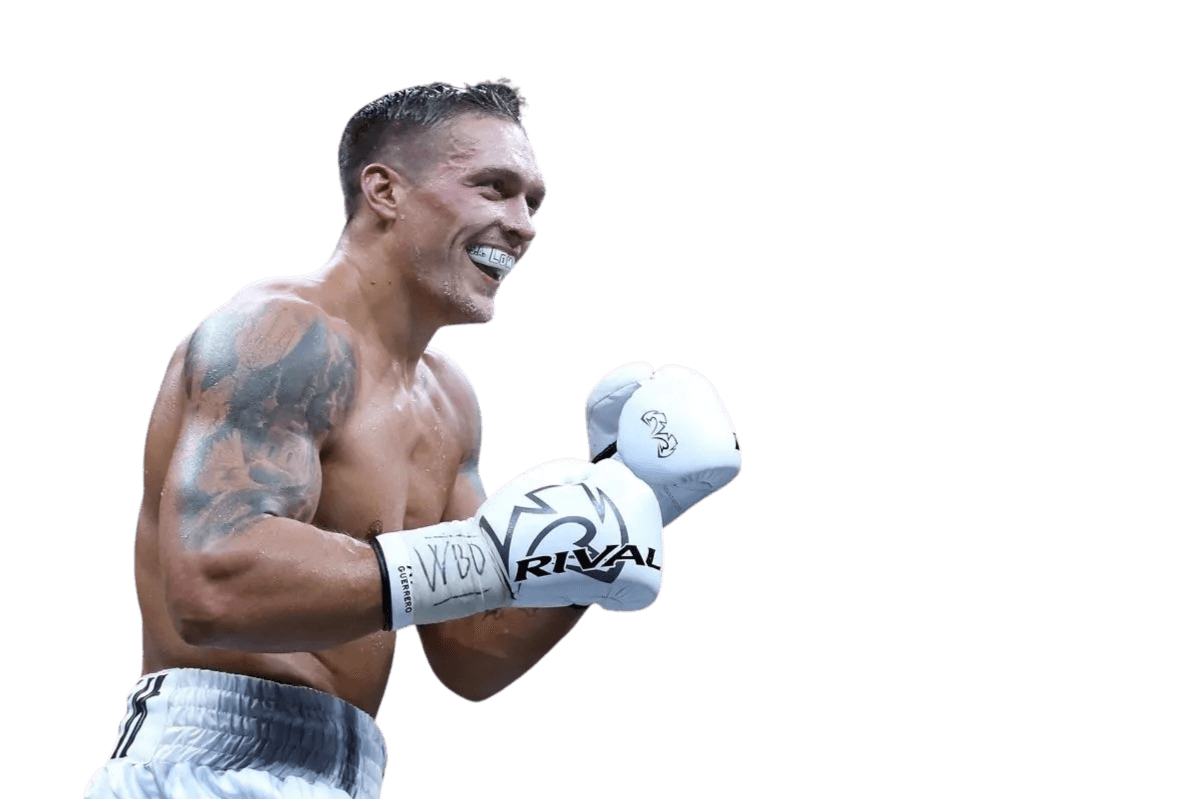 Oleksandr Usyk en posture de boxe