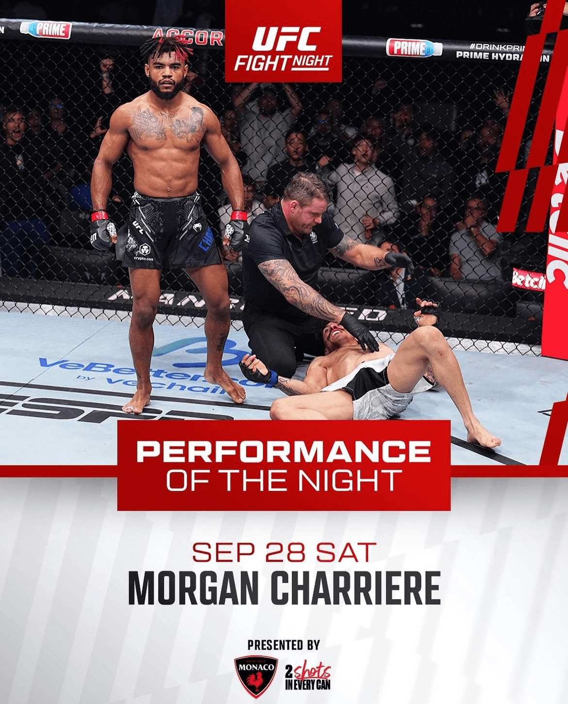 Morgan Charrière nommé Performance of the Night lors de l'UFC Fight Night du 28 septembre